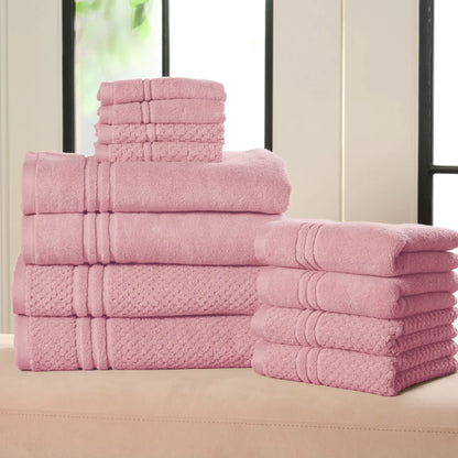 100% Cotton 12-Piece Towel Set for Luxury & Absorbency
