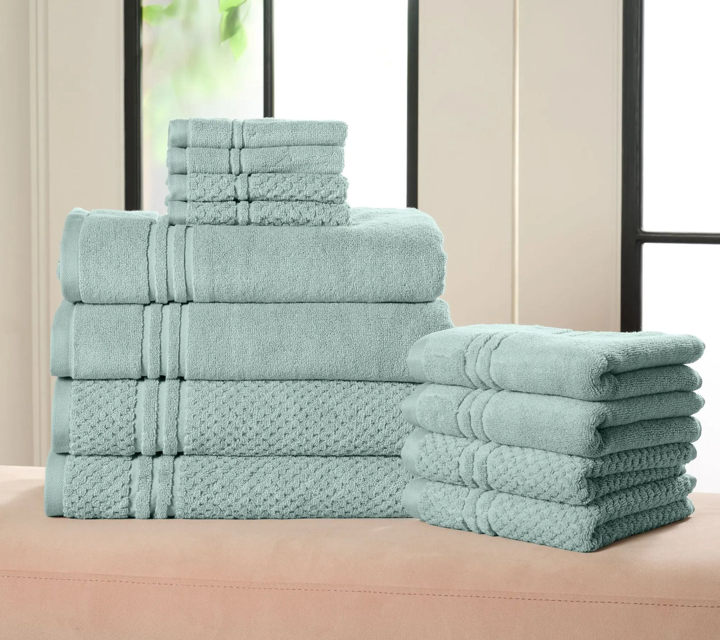 100% Cotton 12-Piece Towel Set for Luxury & Absorbency