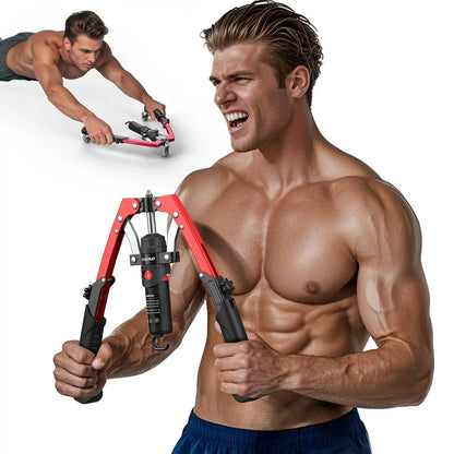 2-in-1 Home Gym Chest Trainer 22-440lbs Arm Exerciser & Roller