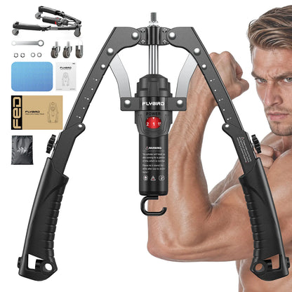 2-in-1 Home Gym Chest Trainer 22-440lbs Arm Exerciser & Roller