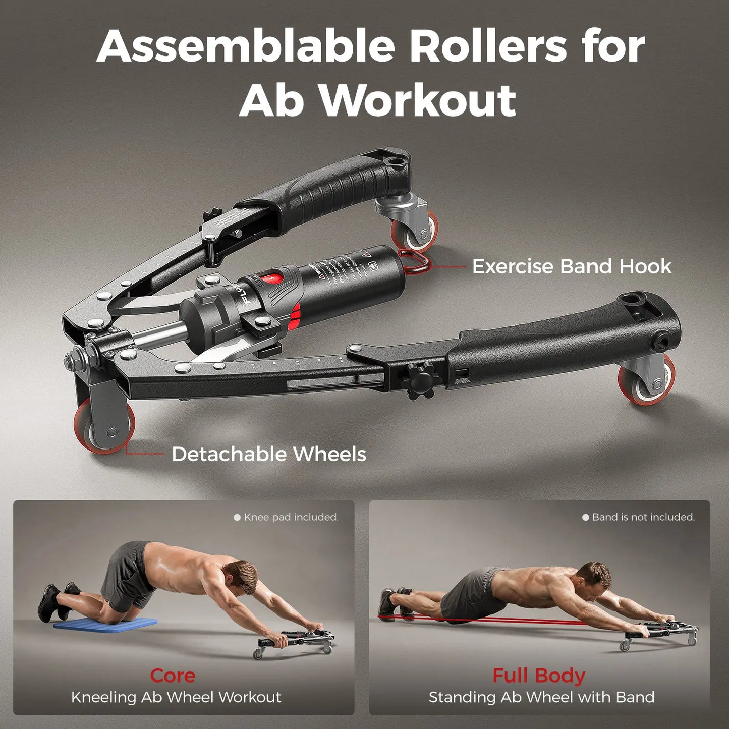 2-in-1 Home Gym Chest Trainer 22-440lbs Arm Exerciser & Roller