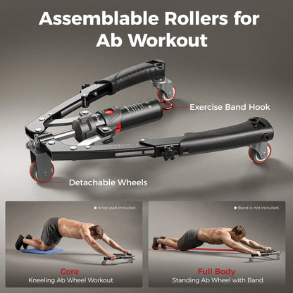2-in-1 Home Gym Chest Trainer 22-440lbs Arm Exerciser & Roller